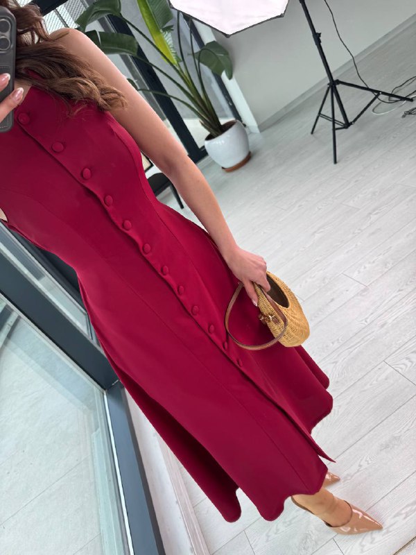 Bordo%20Arka%20Bağlamalı%20Cepli%20İthal%20İpekli%20Krep%20Elbise
