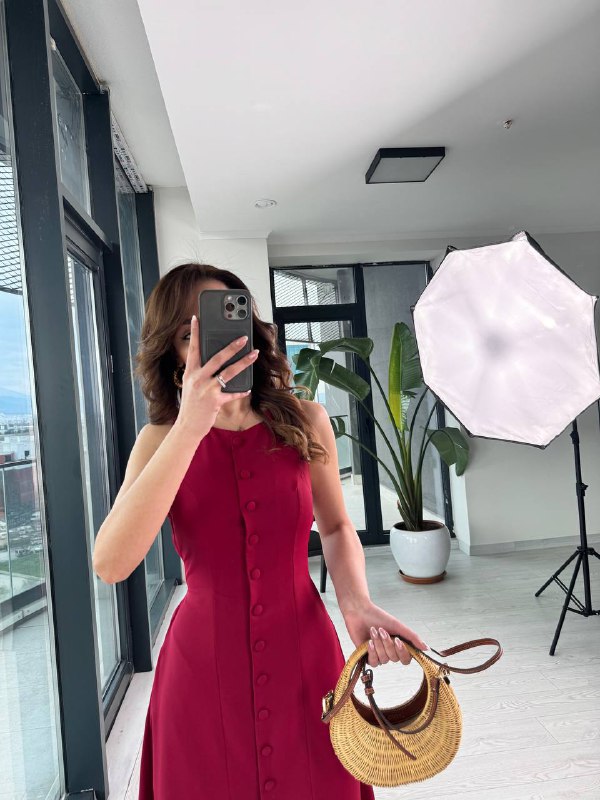 Bordo%20Arka%20Bağlamalı%20Cepli%20İthal%20İpekli%20Krep%20Elbise