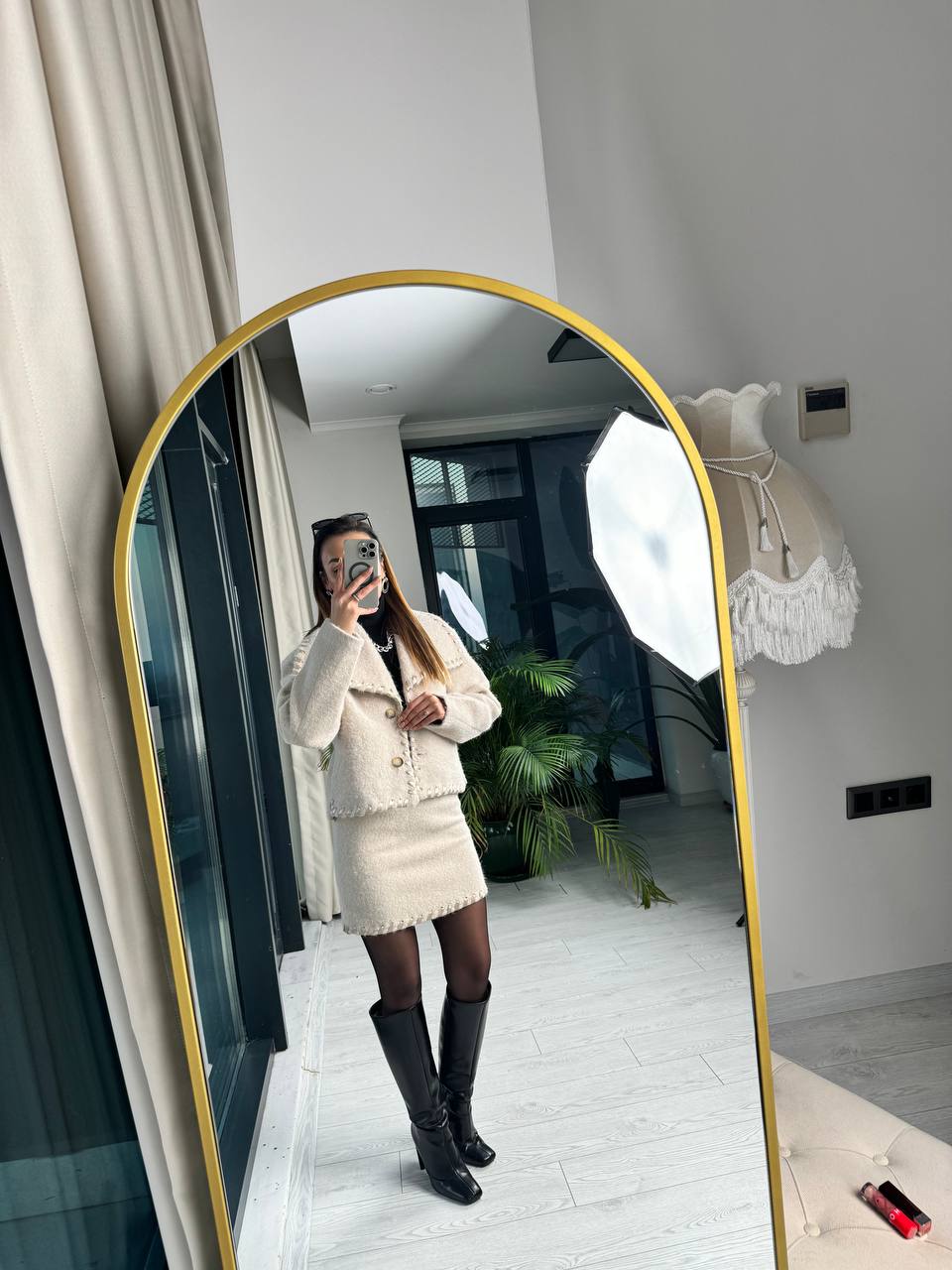 Bej%20Exclusıve%20Kaşe%20Etek%20Ceket%20Lüks%20Takım