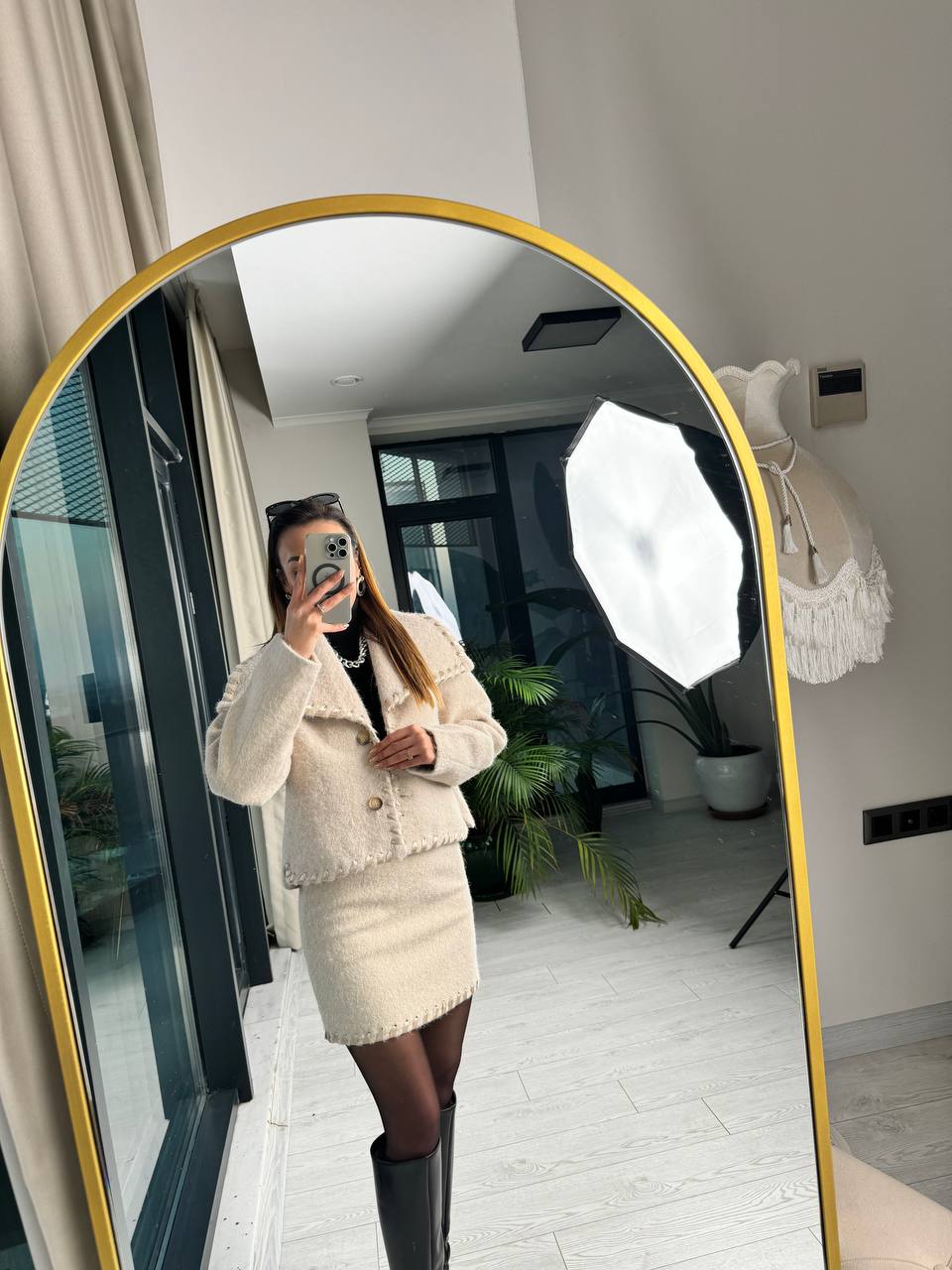 Bej%20Exclusıve%20Kaşe%20Etek%20Ceket%20Lüks%20Takım