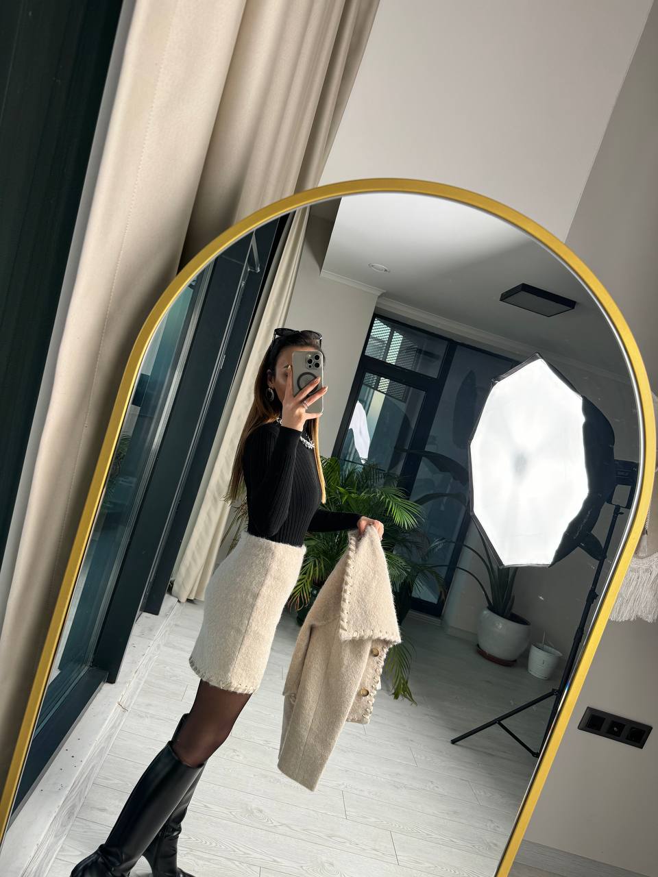 Bej%20Exclusıve%20Kaşe%20Etek%20Ceket%20Lüks%20Takım