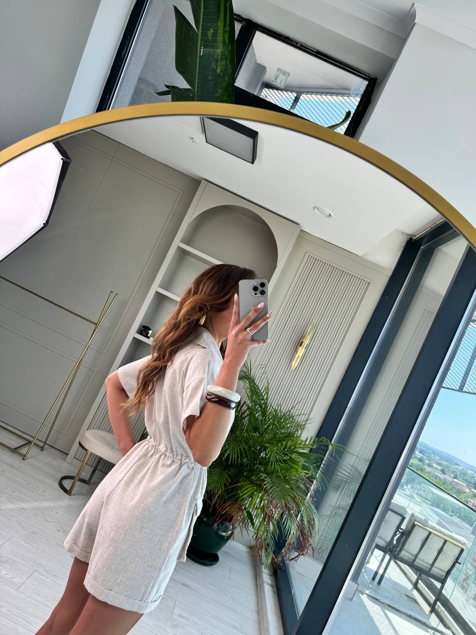 Natural%20Bej%20dantel%20Cep%20Detaylı%20Tok%20Dokulu%20Keten%20Şort%20Tulum