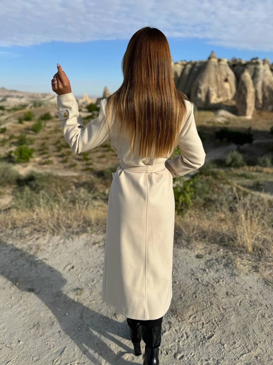 Taş%20Rengi%20Yaka%20Kürklü%20Astarlı%20Premium%20Seri%20Uzun%20Kaşe%20Kaban