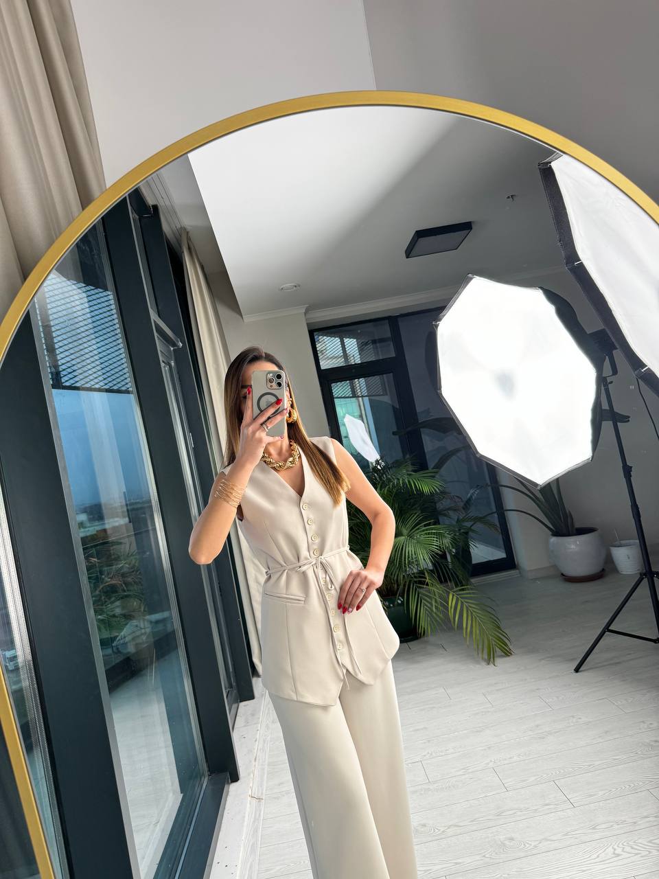 Taş%20Rengi%20Yelek%20Pantolon%20Lüks%20Atlas%20Kumaş%20Takım