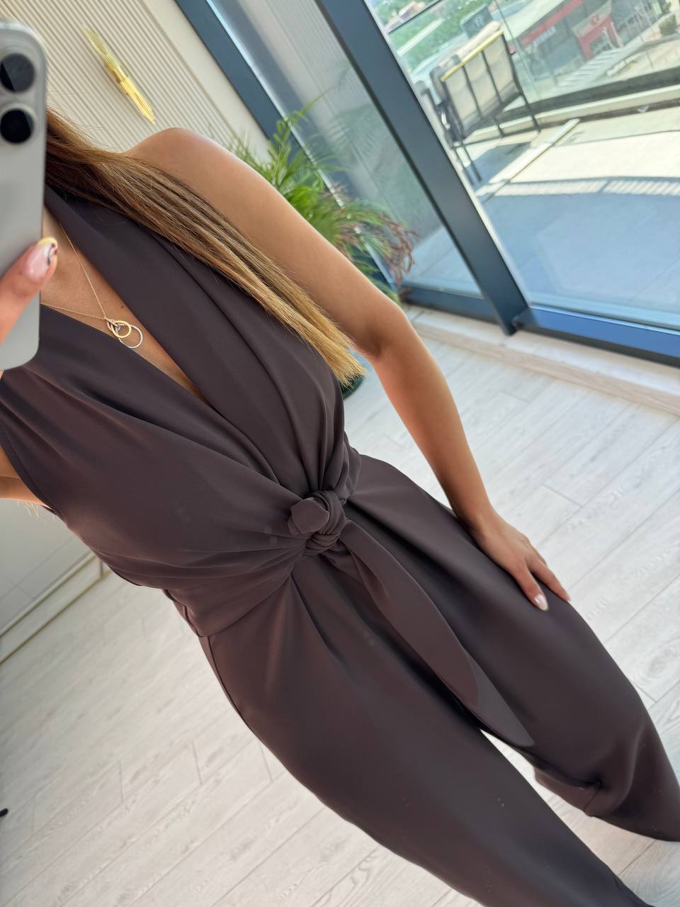Tasarım%20Kahverengi%20Zara%20Krep%20Kumaş%20Bağlamalı%20Tulum