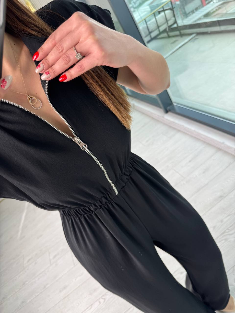 Siyah%20Beli%20Lastikli%20Fermuarlı%20Tensel%20Kumaş%20Tulum
