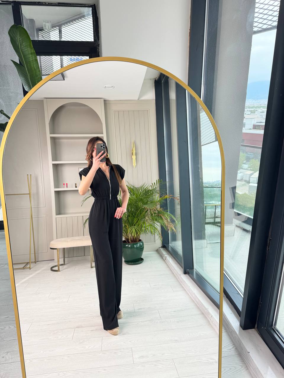 Siyah%20Beli%20Lastikli%20Fermuarlı%20Tensel%20Kumaş%20Tulum