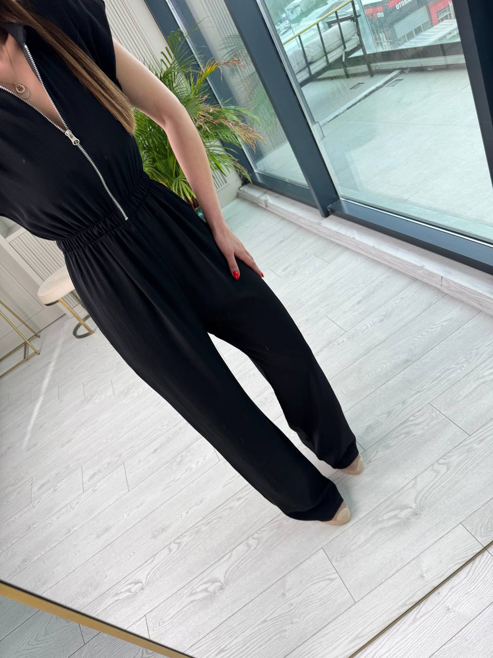 Siyah%20Beli%20Lastikli%20Fermuarlı%20Tensel%20Kumaş%20Tulum