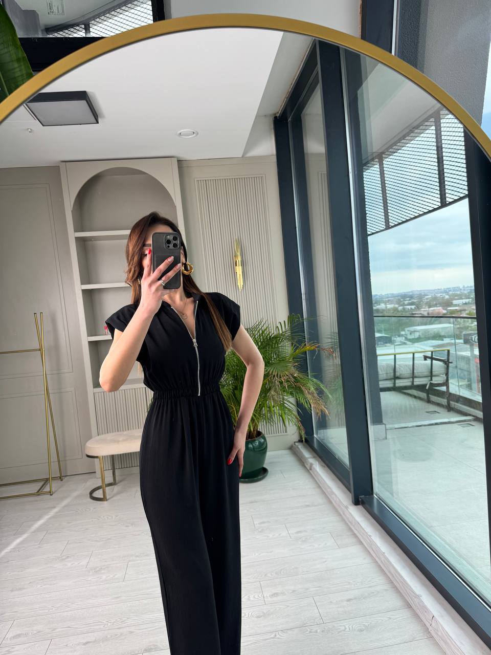 Siyah%20Beli%20Lastikli%20Fermuarlı%20Tensel%20Kumaş%20Tulum