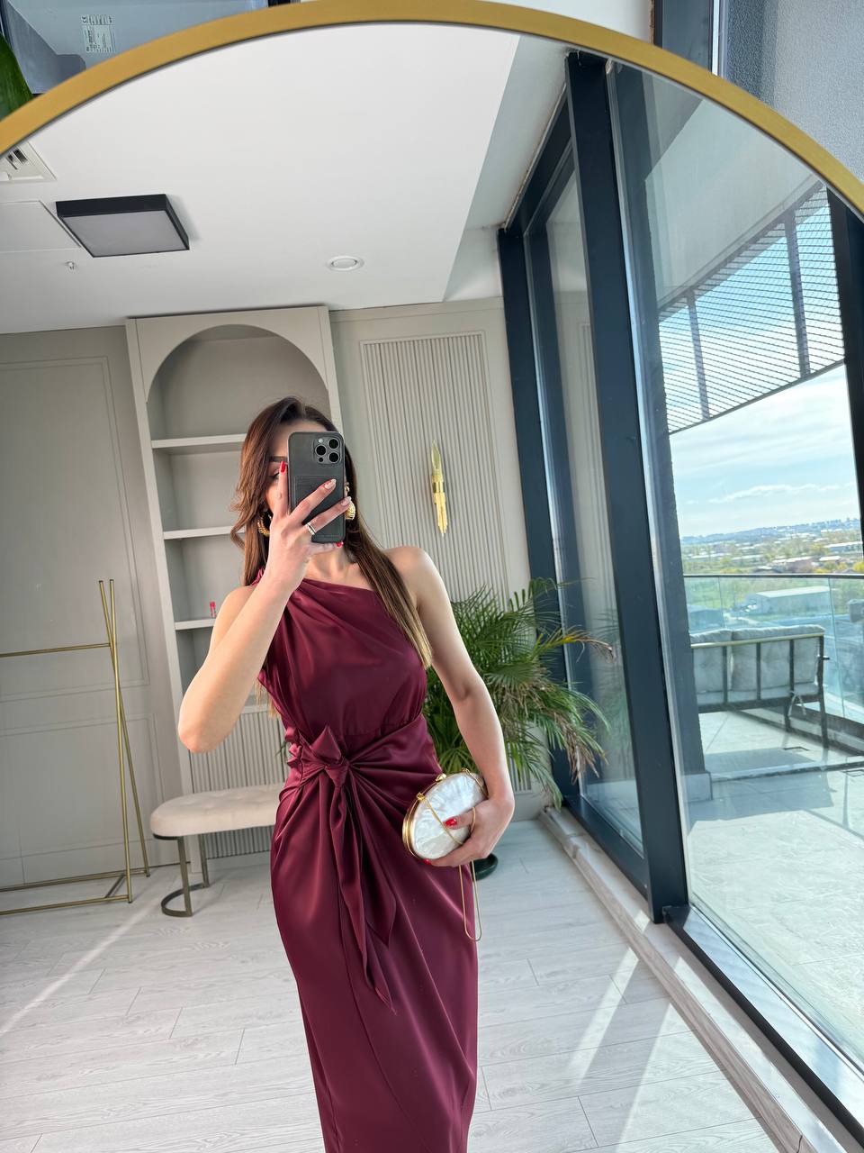 Bordo%20Tek%20Kol%20Tok%20Saten%20Maria%20Elbise