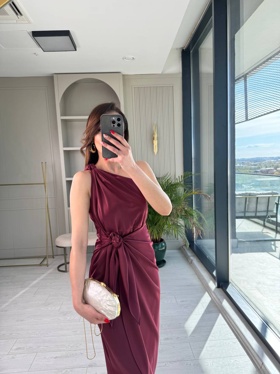 Bordo%20Tek%20Kol%20Tok%20Saten%20Maria%20Elbise