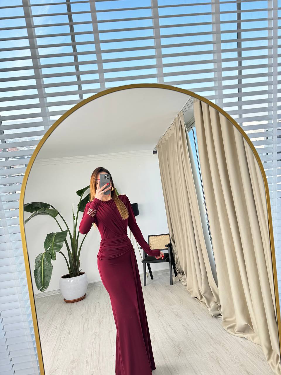 Bordo%20Tasarım%20Vatkalı%20ithal%20Candy%20Kumaş%20Claire%20Elbise