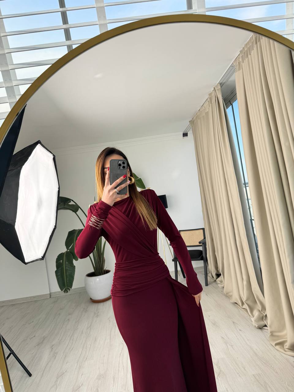Bordo%20Tasarım%20Vatkalı%20ithal%20Candy%20Kumaş%20Claire%20Elbise