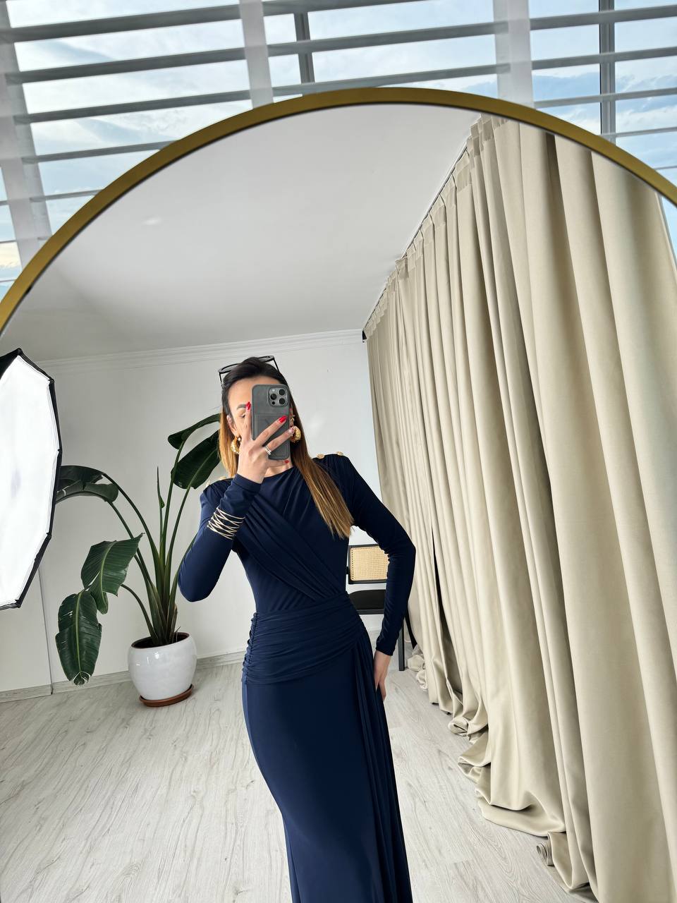 Lacivert%20Tasarım%20Vatkalı%20ithal%20Candy%20Kumaş%20Claire%20Elbise