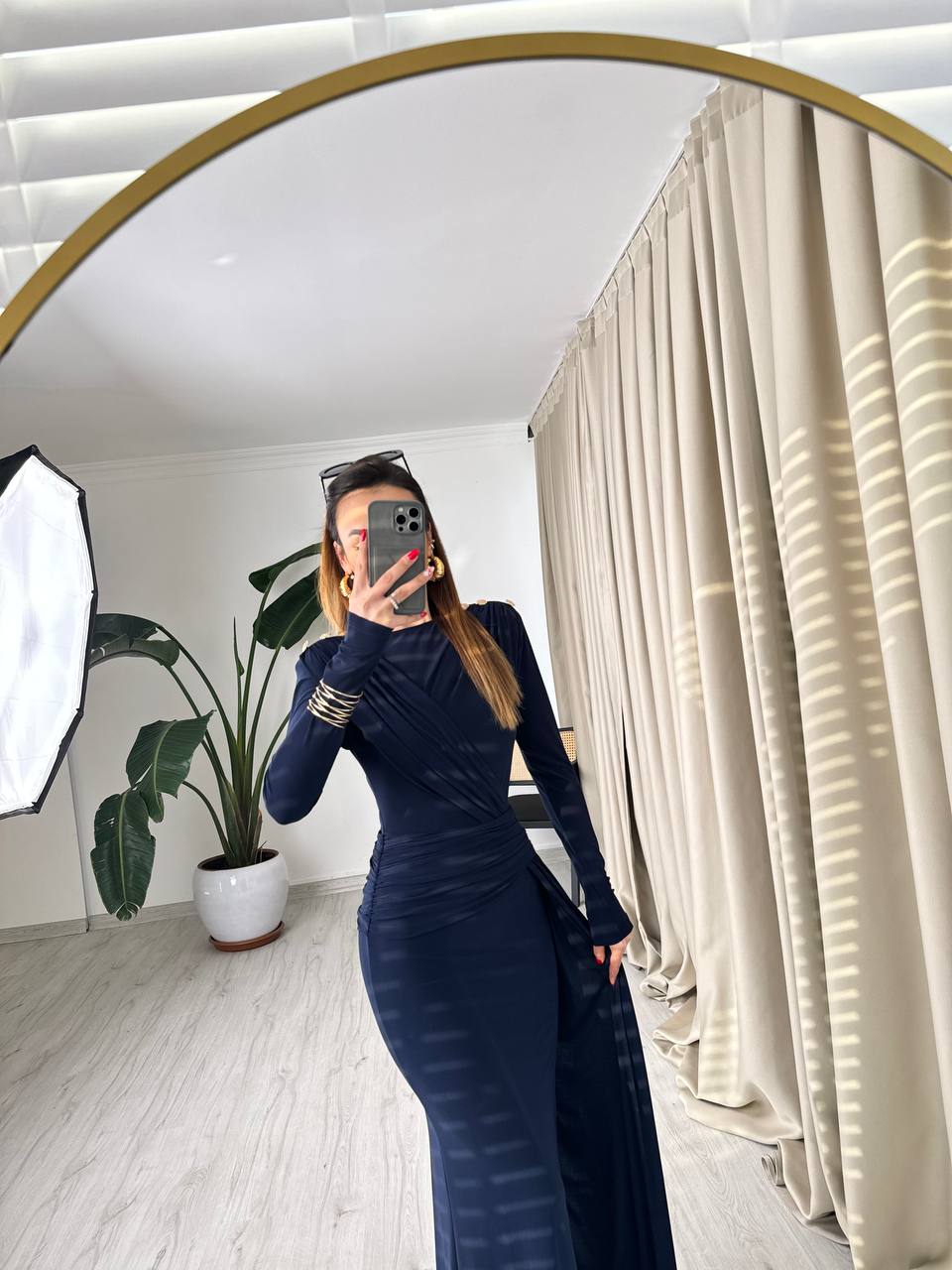 Lacivert%20Tasarım%20Vatkalı%20ithal%20Candy%20Kumaş%20Claire%20Elbise