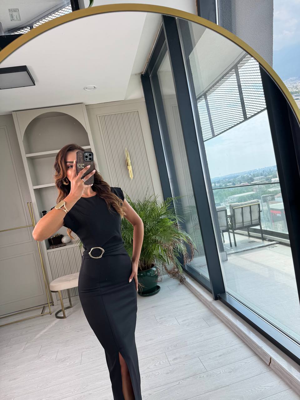 Siyah%20Zara%20Model%20Bel%20Tokalı%20Lüks%20Atlas%20Kumaş%20Kalem%20Elbise