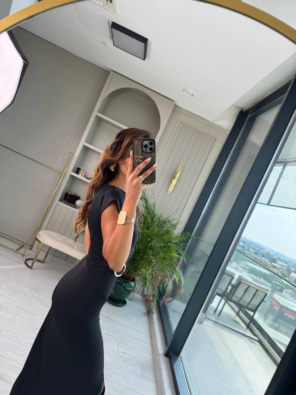Siyah%20Zara%20Model%20Bel%20Tokalı%20Lüks%20Atlas%20Kumaş%20Kalem%20Elbise