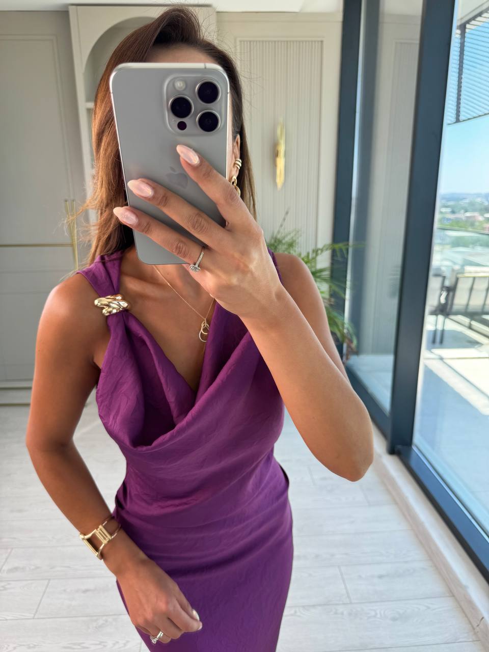 Mor%20Degaje%20Yaka%20Zara%20Model%20Saten%20Elbise