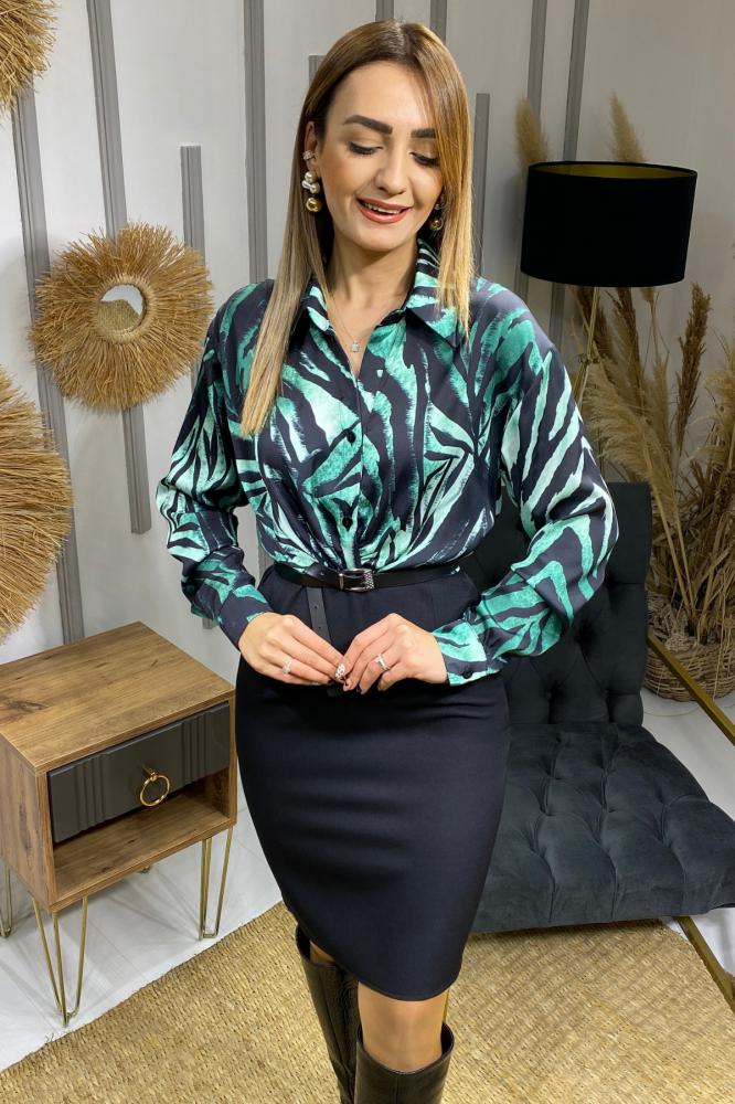 Yeşil%20Kemer%20Detaylı%20Elbise