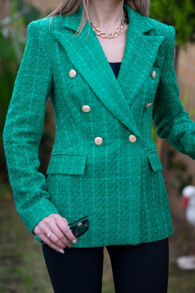 Yeşil%20Tüvit%20Blazer%20Ceket