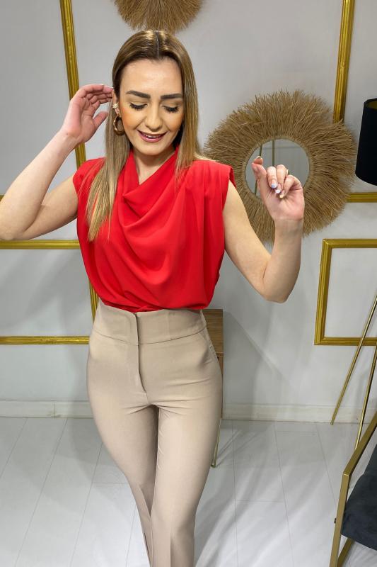 Vatkalı%20Krep%20Şifon%20Kırmızı%20Bluz
