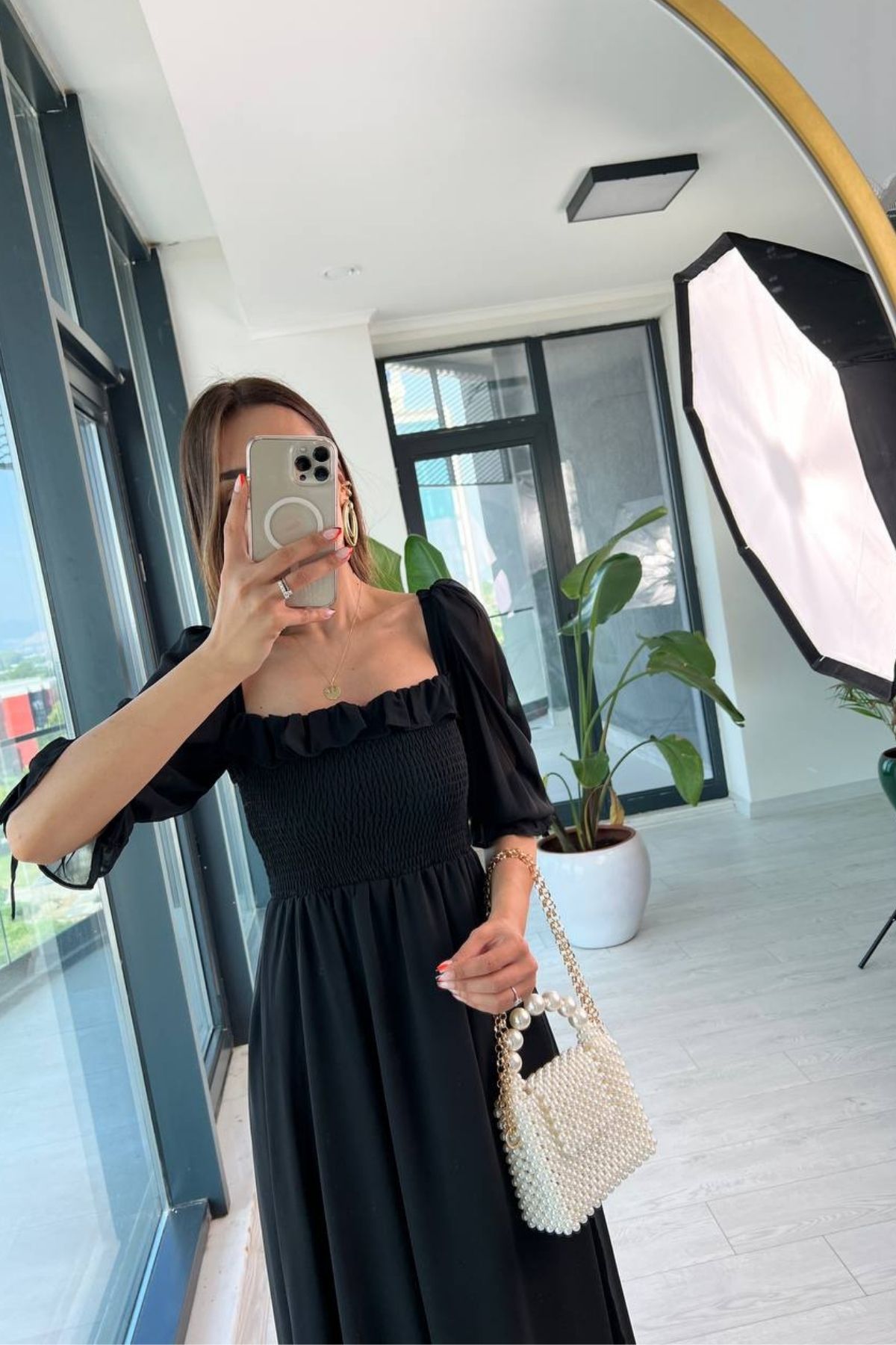 Siyah%20Şifon%20Astarlı%20Bella%20Elbise