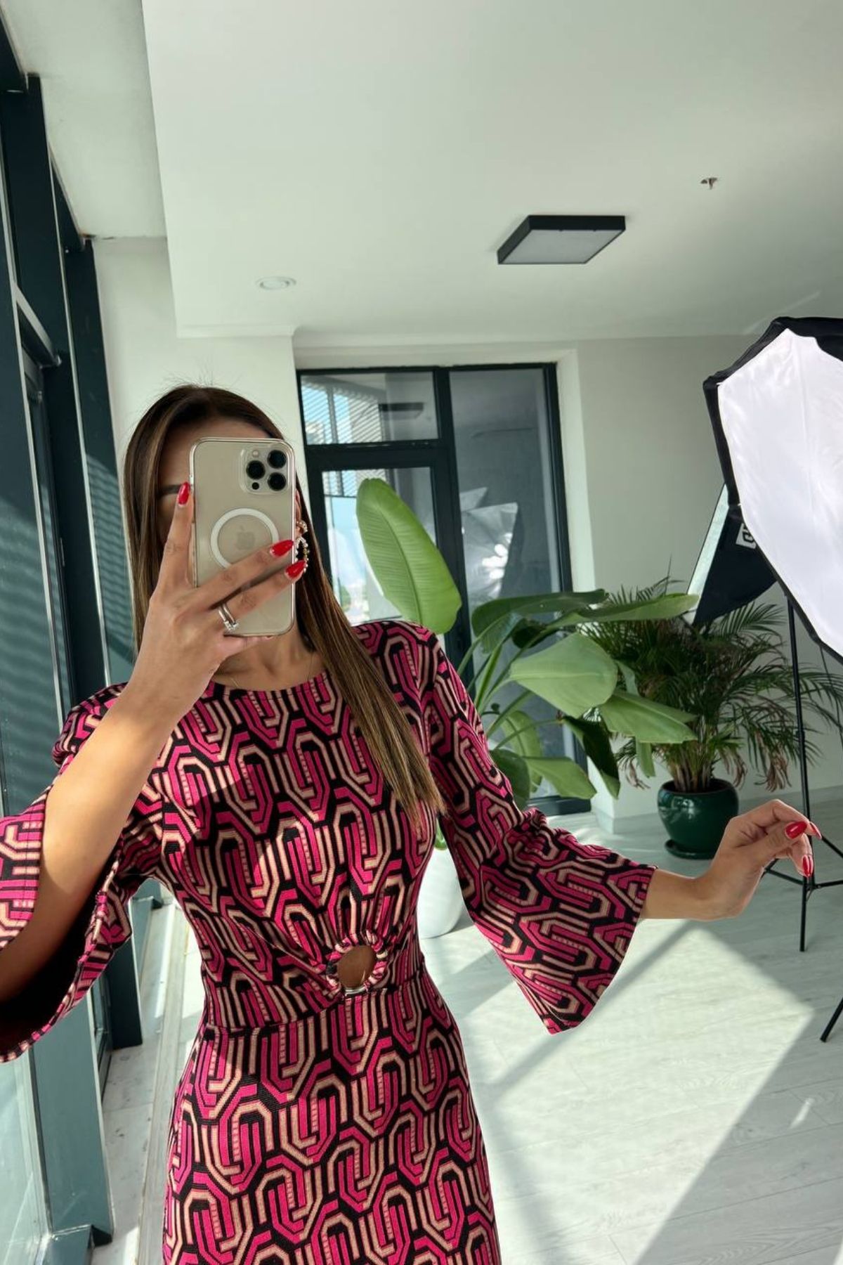 Pembe%20Çelik%20Örme%20Matmazel%20Elbise