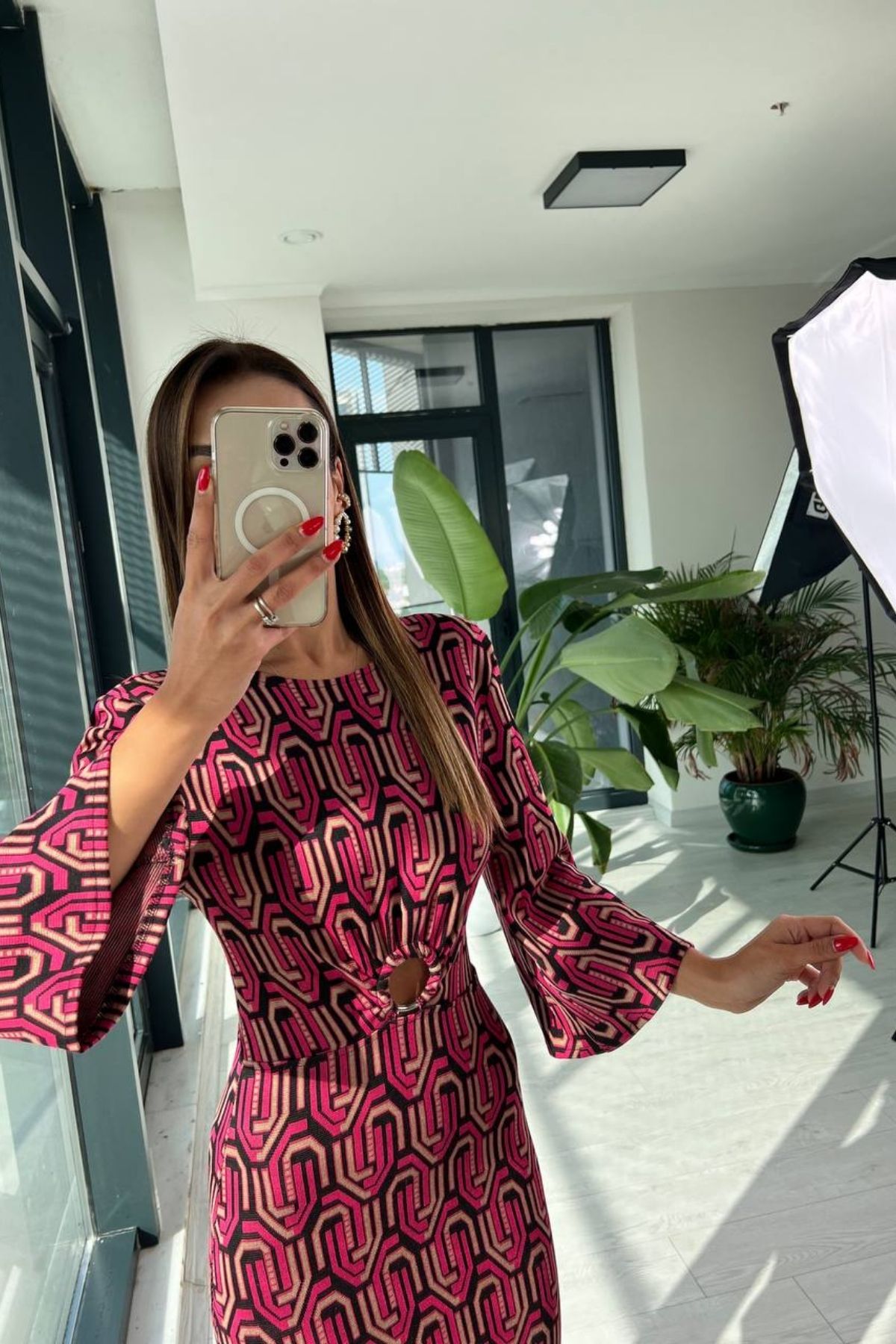 Pembe%20Çelik%20Örme%20Matmazel%20Elbise