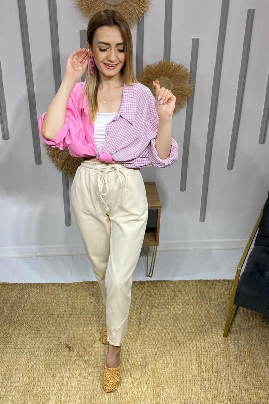 Taş%20Rengi%20Gabardin%20Pantolon