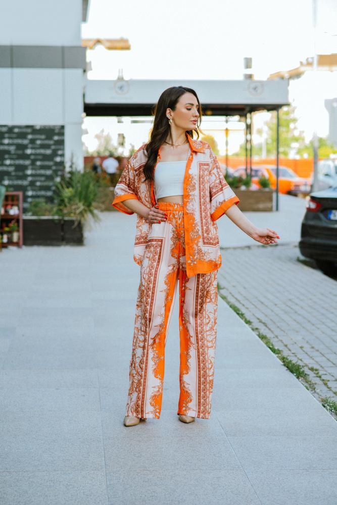 Orange%20Desenli%20İpek%20Saten%20Takım