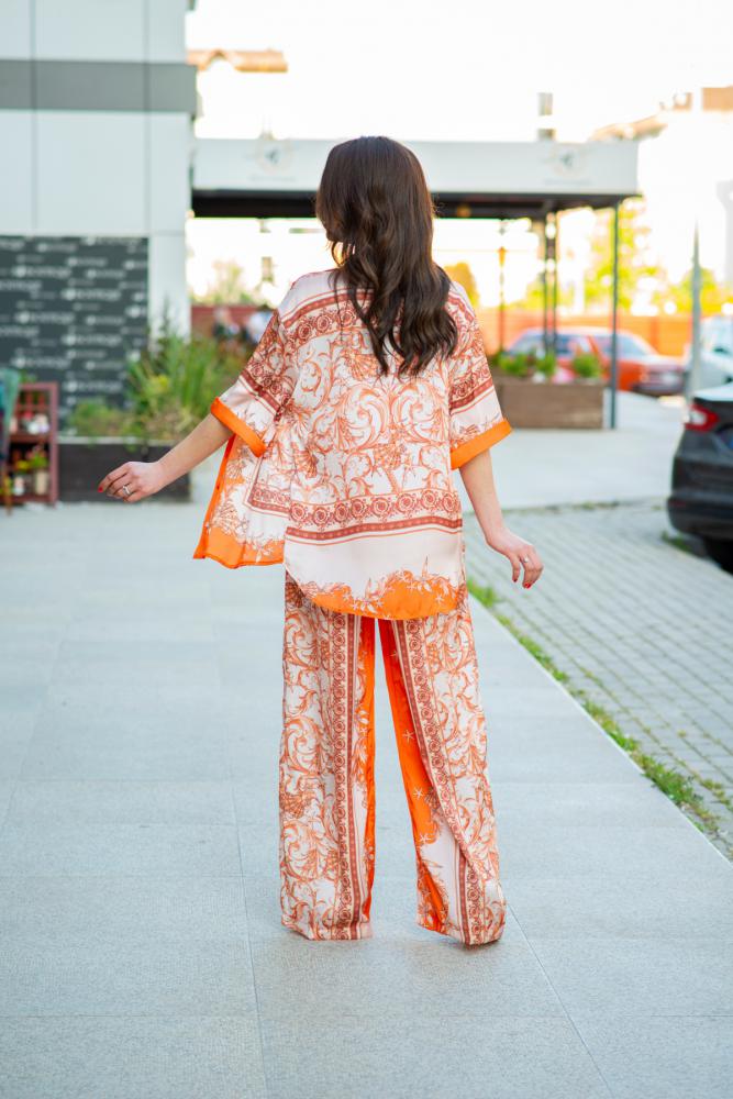 Orange%20Desenli%20İpek%20Saten%20Takım