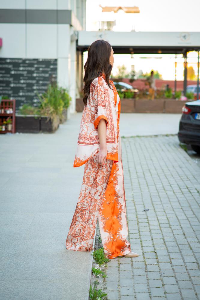 Orange%20Desenli%20İpek%20Saten%20Takım