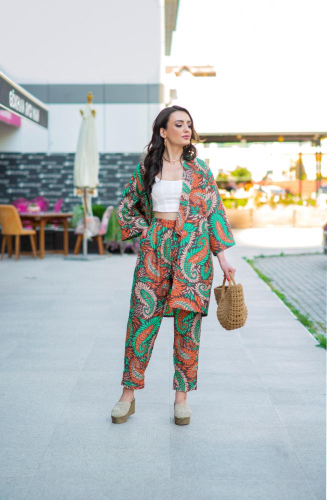 Yeşil%20Keten%20Kimono%20Takım
