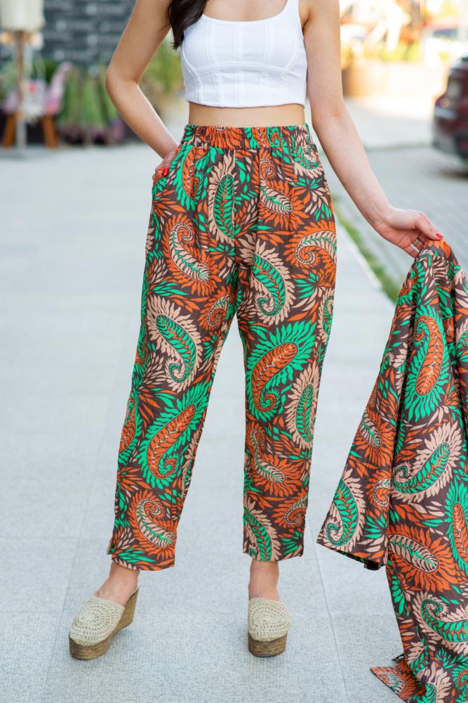 Yeşil%20Keten%20Kimono%20Takım