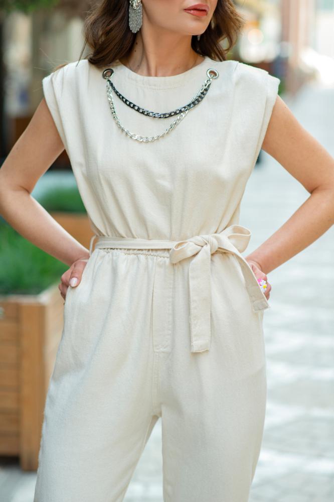 Bej%20Gabardin%20Zincir%20Detaylı%20Tulum