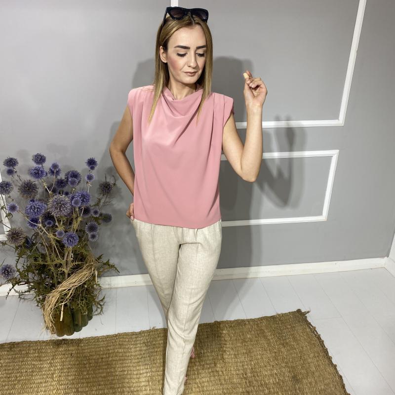 Vatkalı%20Krep%20Şifon%20Gül%20Kurusu%20Bluz
