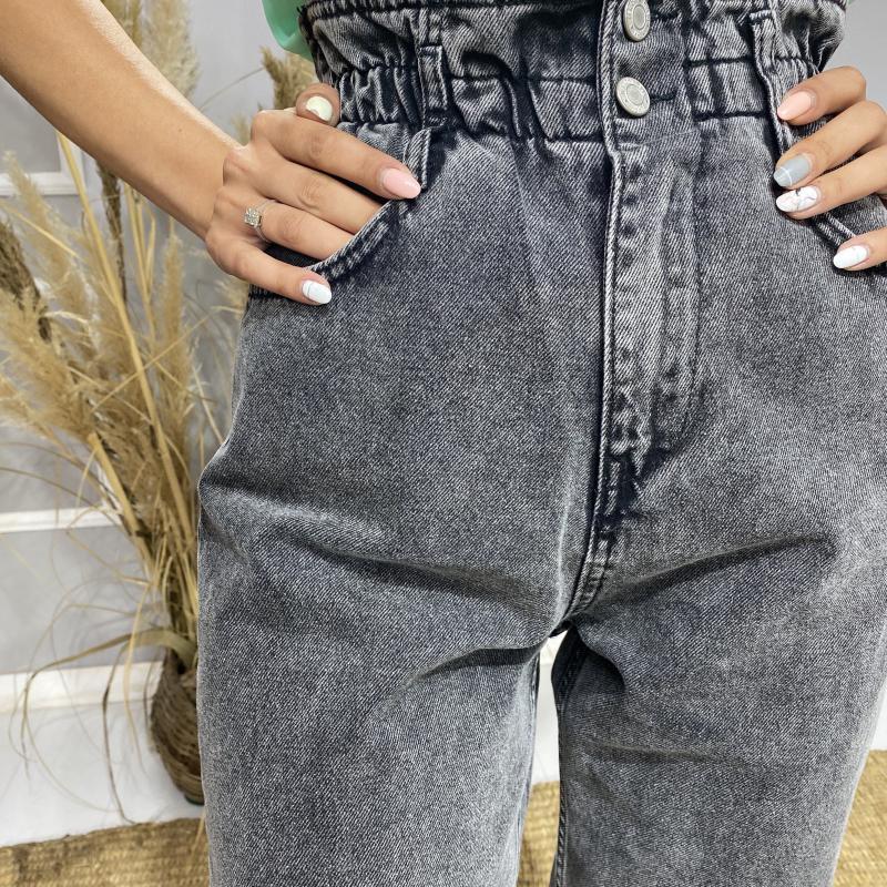 Siyah%20Beli%20Lastikli%20Yüksel%20Bel%20Mom%20Jean