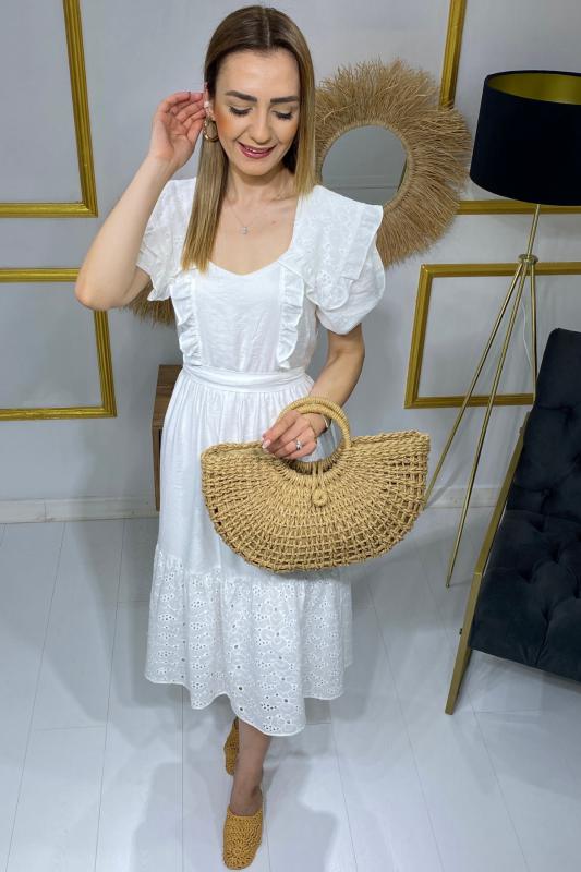 Beyaz%20Astarlı%20Fisto%20Detaylı%20Elbise