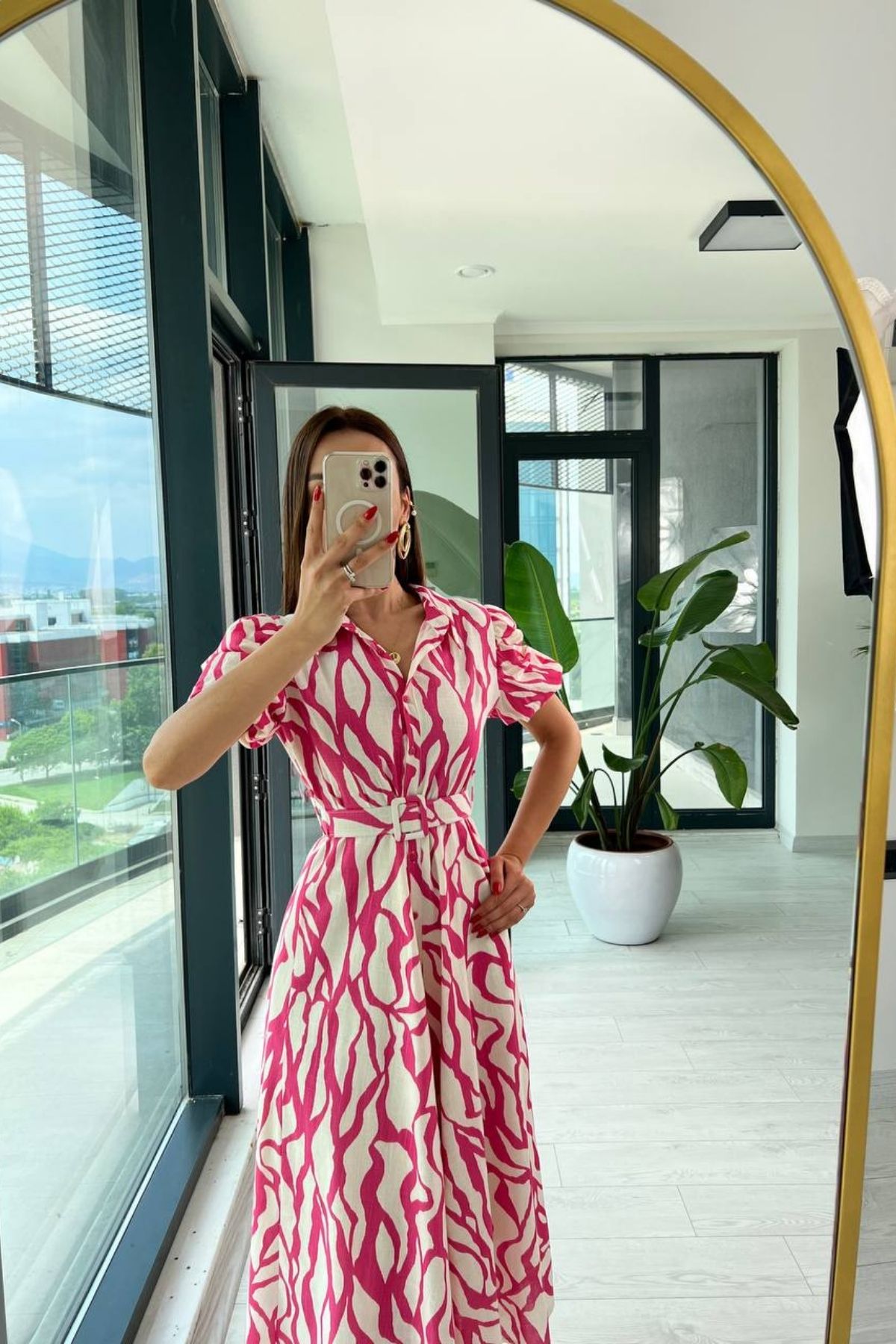 Pembe%20Astarlı%20Pamuk%20Keten%20Midi%20Boy%20Elbise