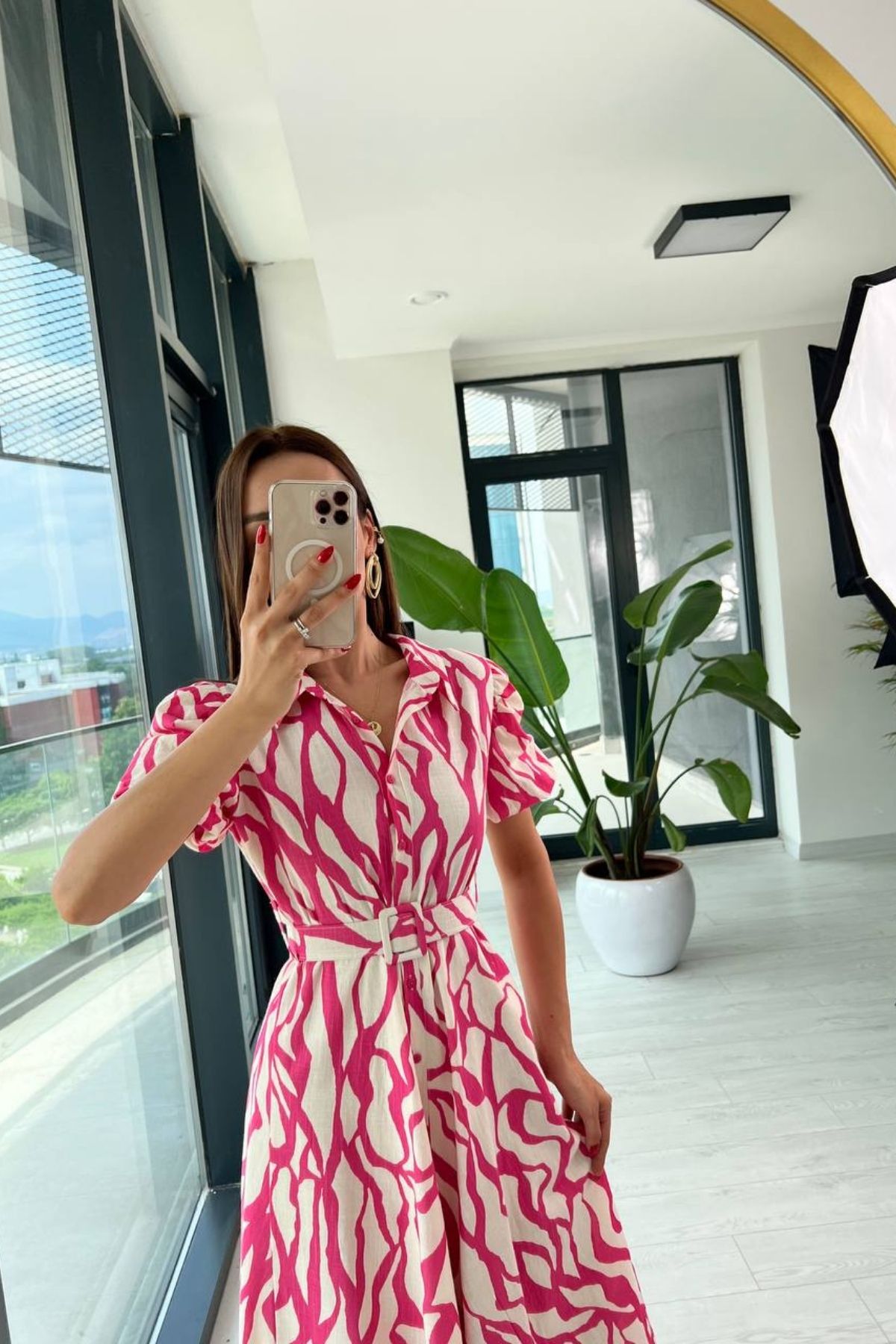 Pembe%20Astarlı%20Pamuk%20Keten%20Midi%20Boy%20Elbise