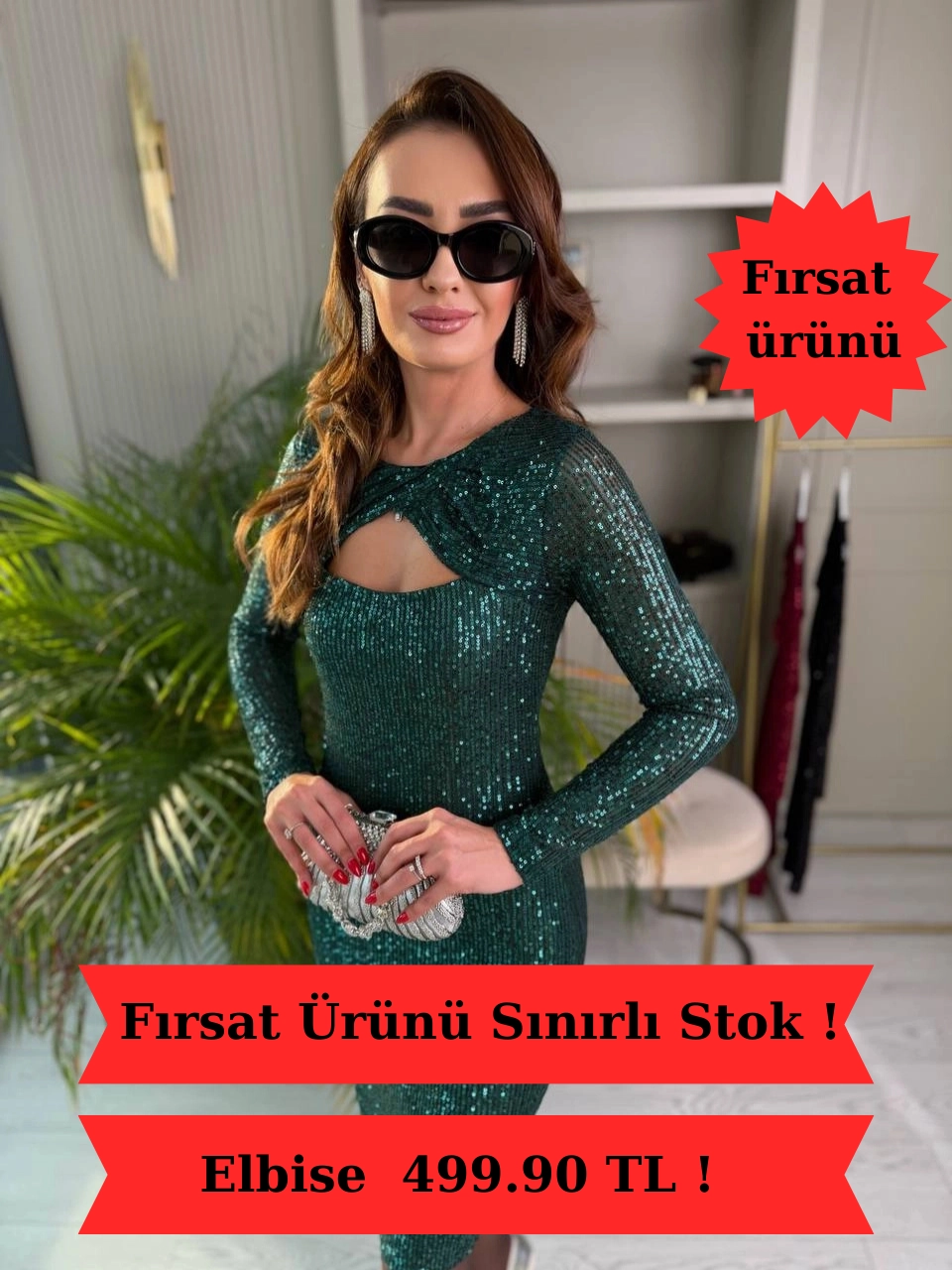 Zümrüt%20Yaka%20Detaylı%20Astarlı%20Zara%20Payet%20Elbise