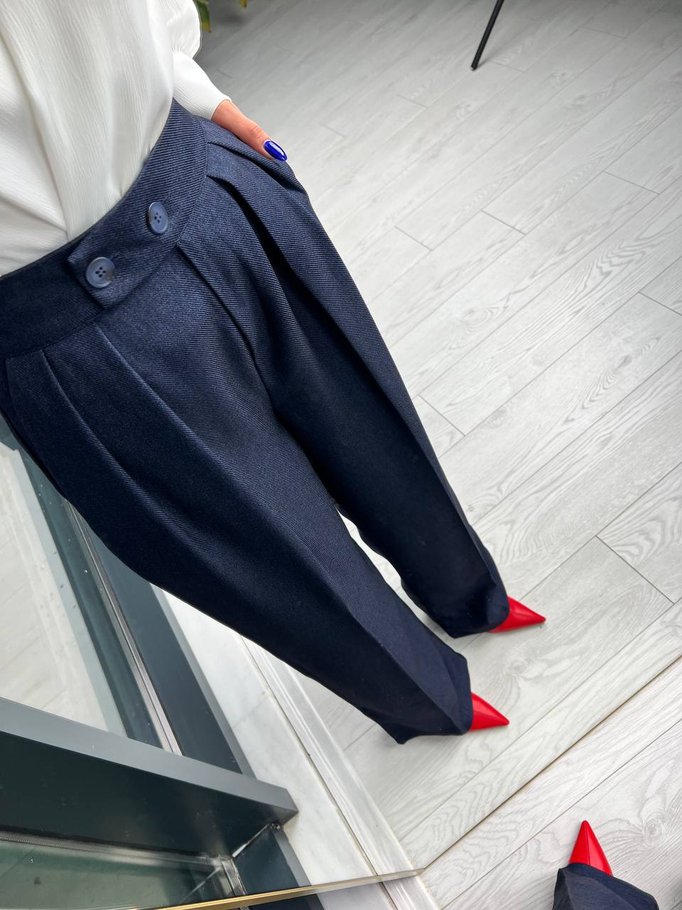 Lacivert Yün Doku Premium Kalite Pantolon