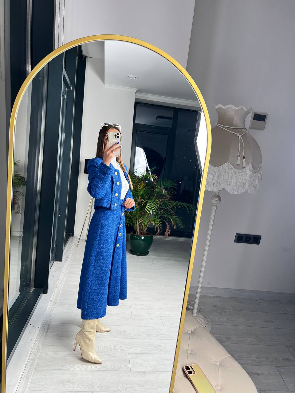 Saks Premium Kalite Lina Tuvid Takım Etek Ceket