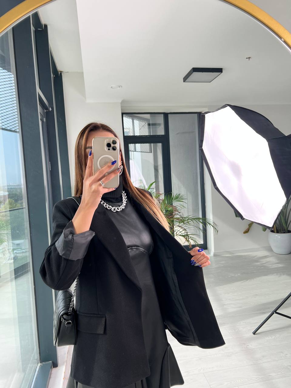 Siyah ithal Kaşe Astarlı Blazer Ceket