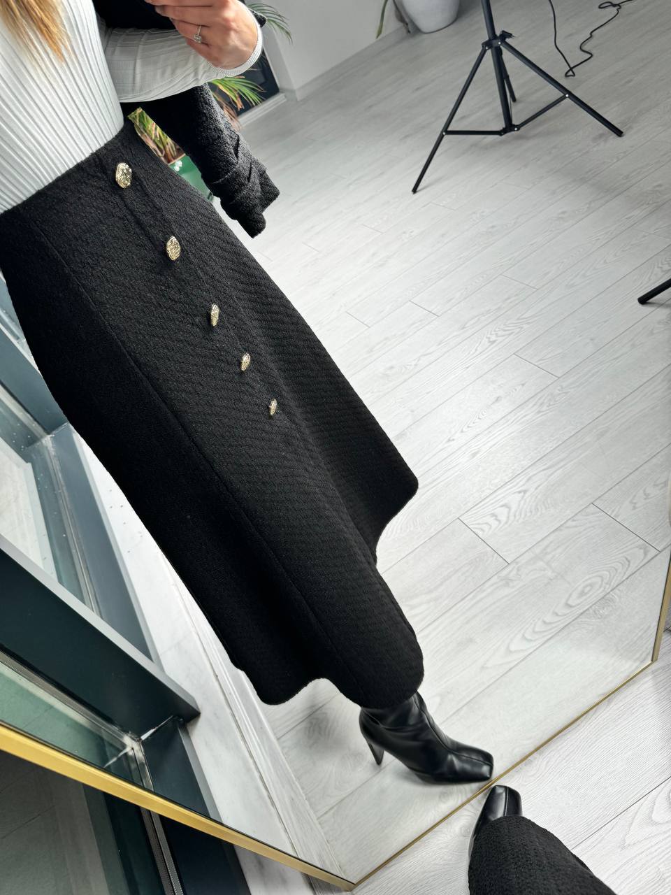Siyah Premium Kalite Lina Tuvid Takım Etek Ceket