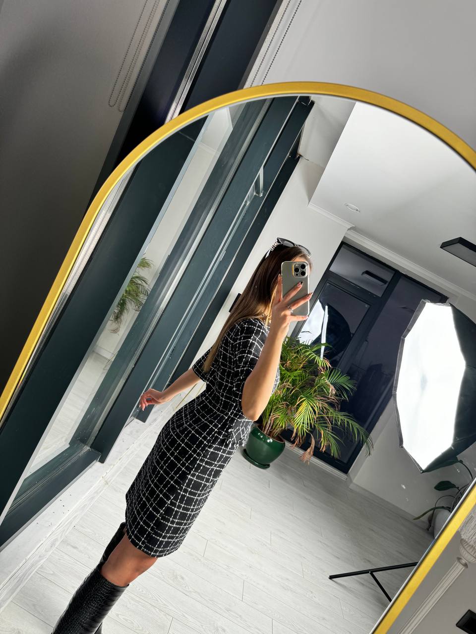 Tuvid%20Chanel%20Kumaş%20Ekose%20Desen%20Elbise