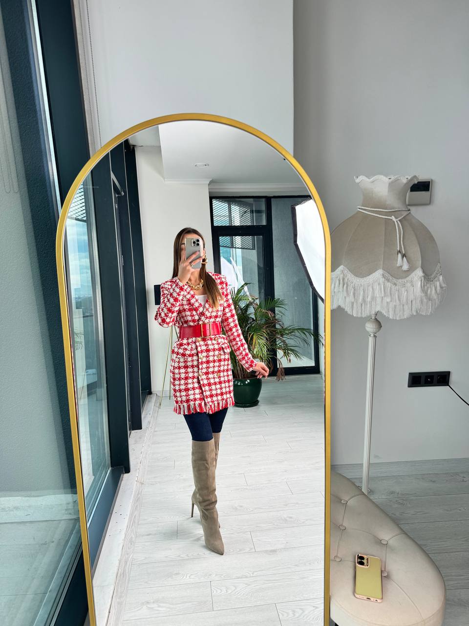 Kırmızı%20Kemerli%20Astarlı%20Tuvid%20Ekose%20Ceket