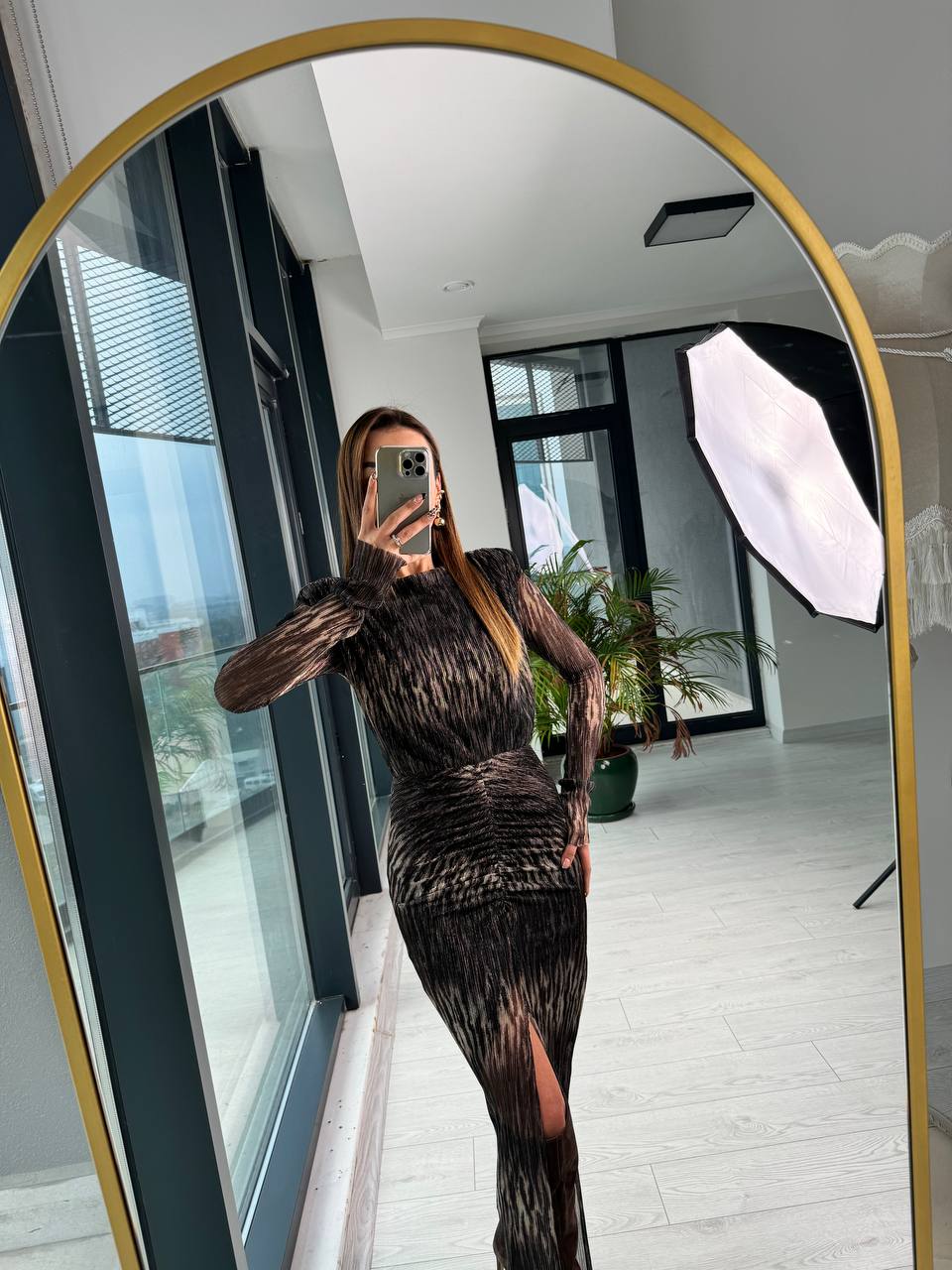 Tasarım%20Bronz%20Bakır%20Astarlı%20Jakarlı%20Elbise