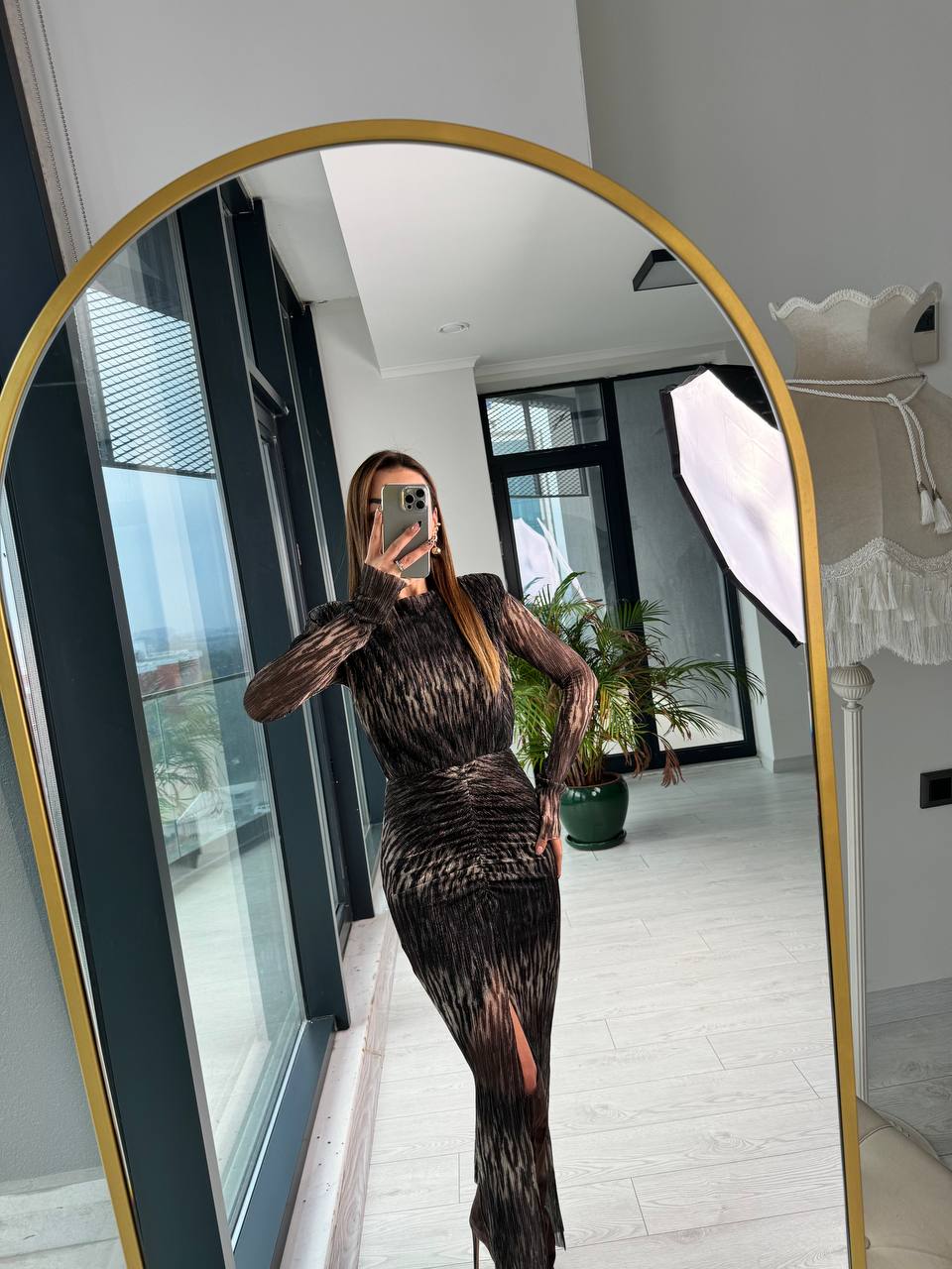 Tasarım%20Bronz%20Bakır%20Astarlı%20Jakarlı%20Elbise