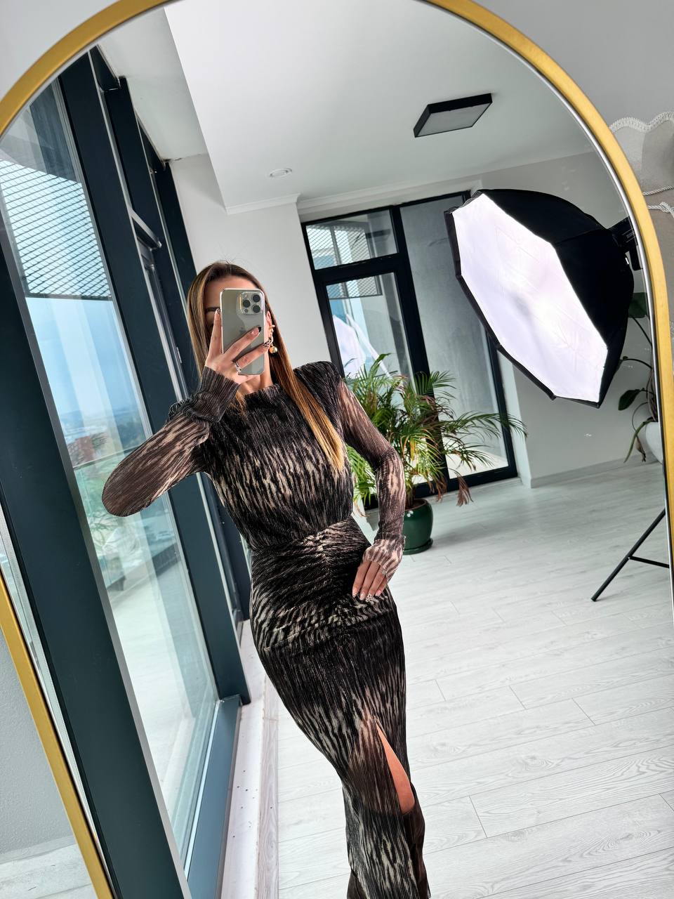 Tasarım%20Bronz%20Bakır%20Astarlı%20Jakarlı%20Elbise